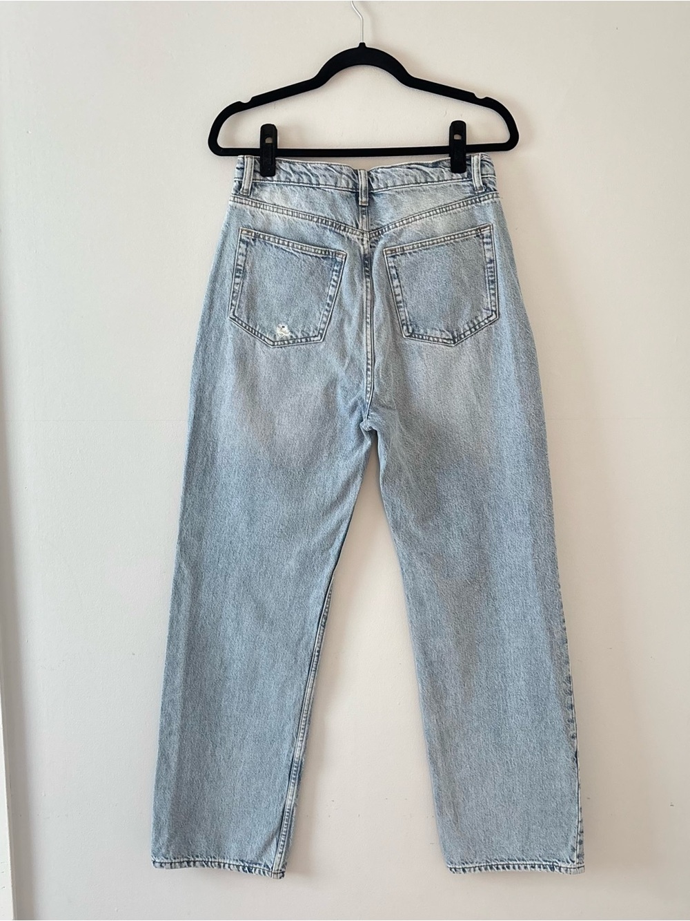 Reformation Abby High Rise Straight Jeans Rigid Denim Faded Light Wash - Picture 5 of 7